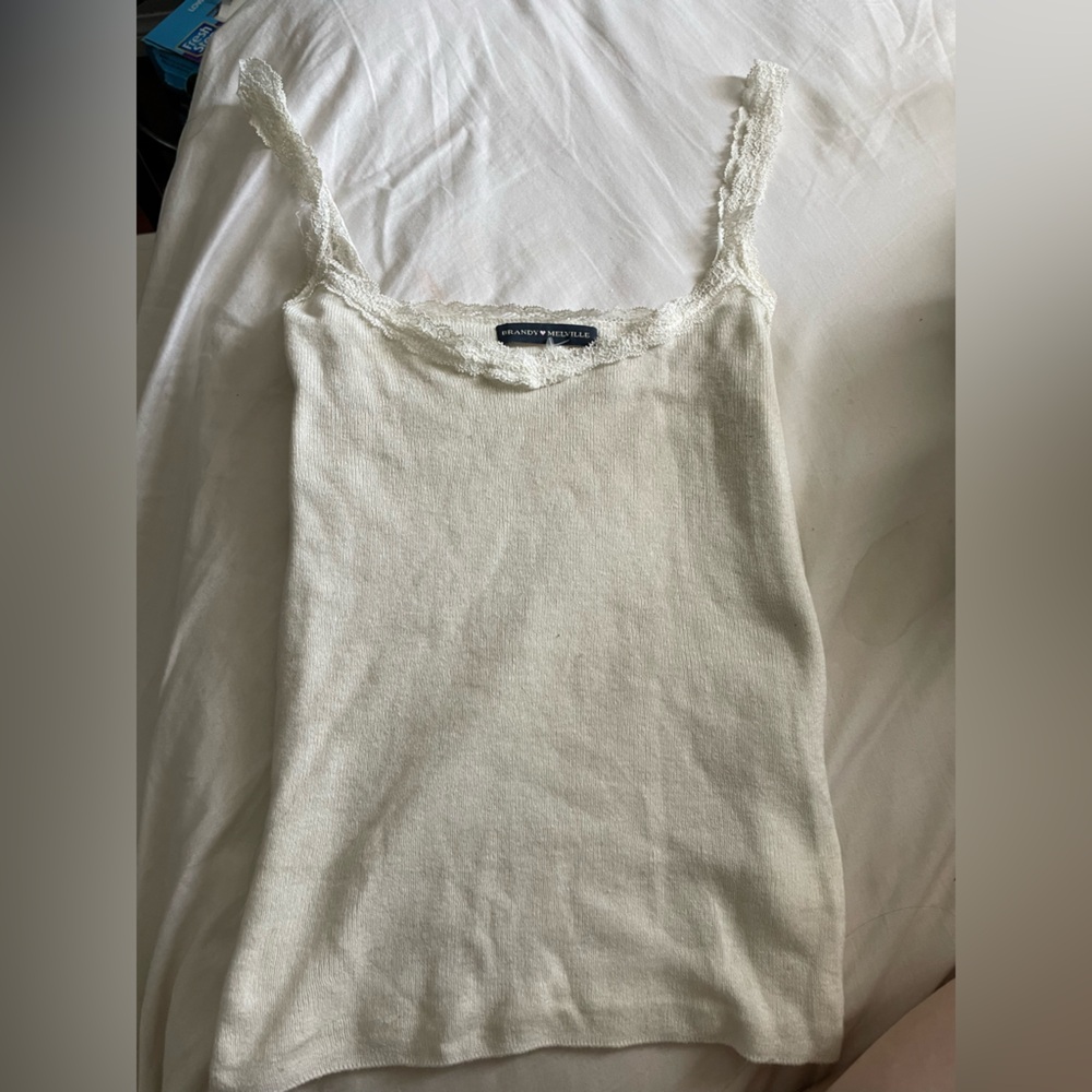 Brandy Melville Off-White Lace Tank Top
